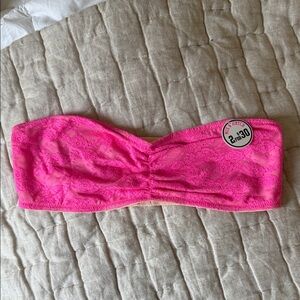 PINK Victoria's Secret Hot Pink Lace Bandeau